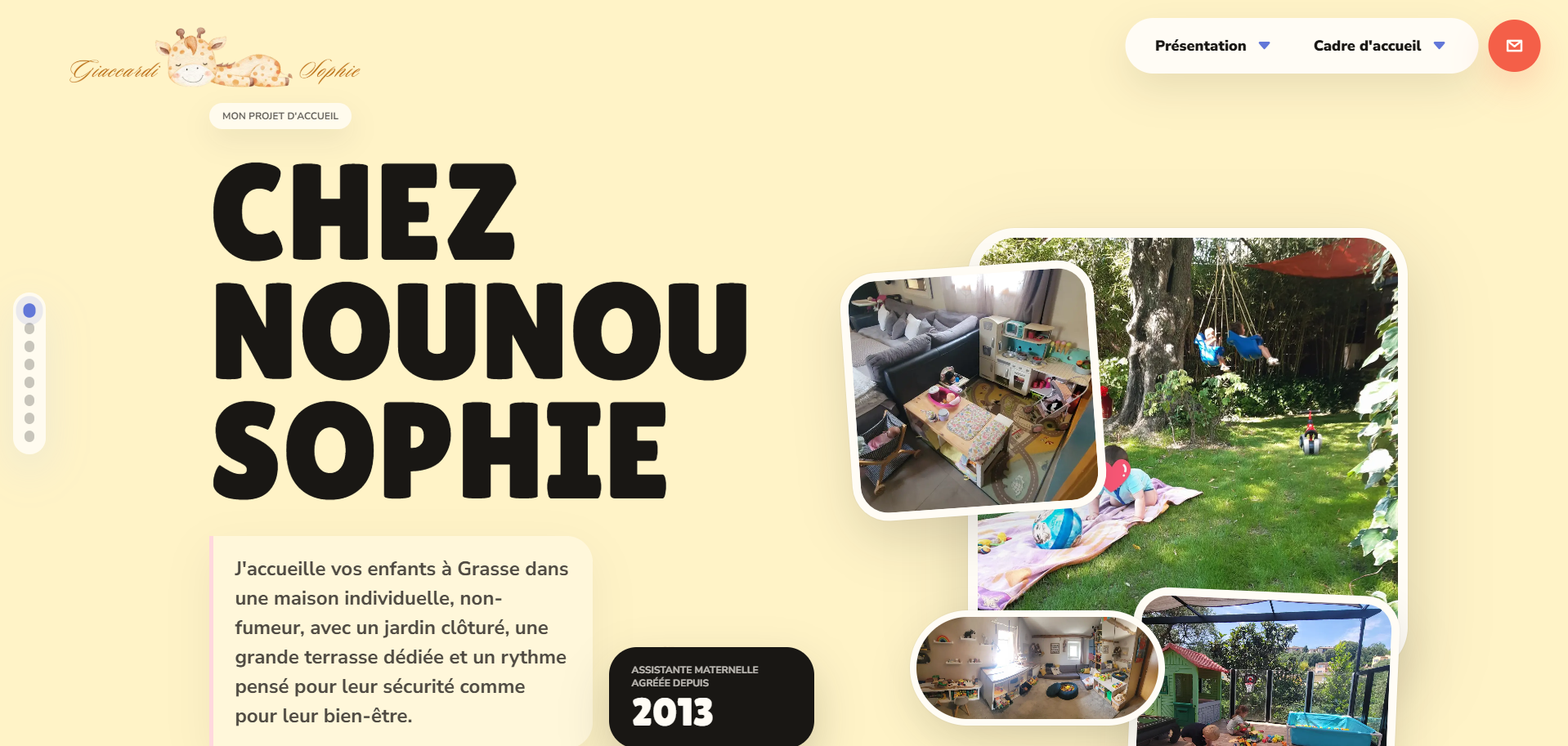 Projet personnel site nounou Sophie